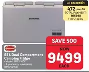 Total - 95 L Dual Compartment Camping Fridge