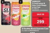Smirnoff - Crush Lemon & Lime, Crush Mango or Ice Cans 6 x 500 ml (850050515, 850050561)