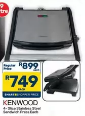 Kenwood - 4- Slice Stainless Steel Sandwich Press