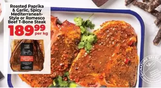 Select - Roasted Paprika & Garlic, Spicy Mediterranean-Style or Romesco Beef T-Bone Steak