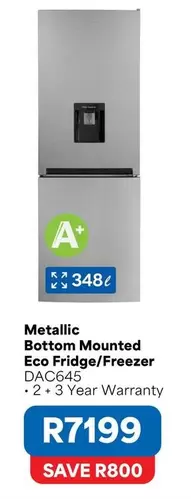 Metallic Bottom Mounted Eco Fridge/Freezer DAC645