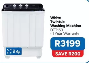 White Twintub Washing Machine DTT169