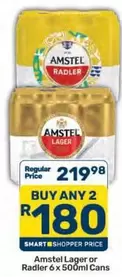 Amstel - Lager or Radler 6 x 500ml Cans