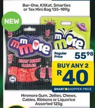 Mini - Mm more Gum, Jellies, Chews, Cables, Ribbons or Liquorice