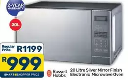 Russell Hobbs - 20 Litre Silver Mirror Finish Electronic Microwave Oven