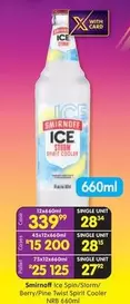 Smirnoff -  Ice Spin/Storm/Berry/Pine Twist Spirit Cooler NRB 660ml