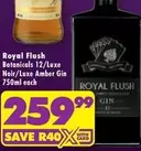 Royal - Botanicals 12/Luxe Noir/Luxe Amber Gin 750ml each