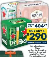 Bernini - Lager, Silver or Sparkling Spritzer Assorted