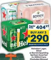 Bernini - Lager, Silver or Sparkling Spritzer Assorted