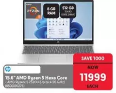 HP - 15.6" AMD Ryzen 5 Hexa Core - AMD Ryzen-5 7520U (Up to 4.30 GHz) (850006275)