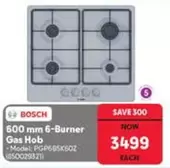 Bosch - 600 mm 6-Burner Gas Hob (PGP6B5K60Z)