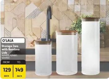 Storage Jars with Bamboo Lids (A242075, A242056)