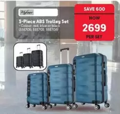 3-Piece ABS Trolley Set (348706, 348705, 348708)