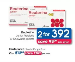 Reuterina Junior Probiotic Chewable Tablets
