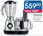 Kambrook - 2-in-1 Food Processor and Blender