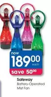 Safeway - Battery-Operated Mist Fan
