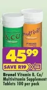 Vitamin B. Co/Multivitamin Supplement Tablets