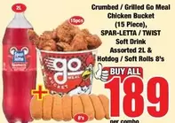 Chicken Bucket (15 Piece), Hotdog / Soft Rolls 8's