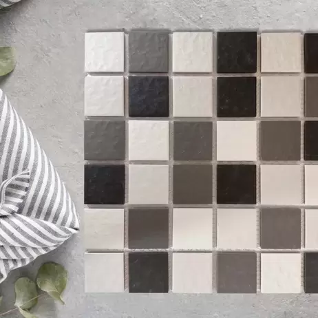 Rustico Grey Blend Full Body Mosaic - 300 x 300mm