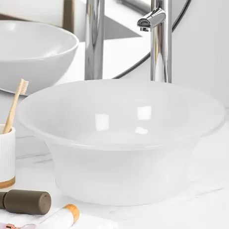Polo White Freestanding Counter Top Basin - 390 x 390 x 110mm