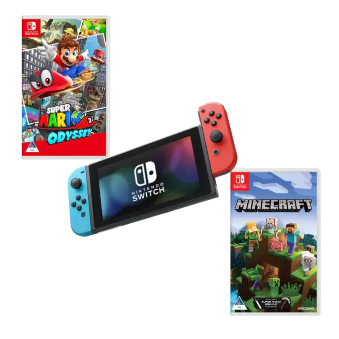 Nintendo Switch Console Red/Blue Bundle