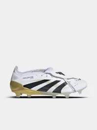 Mens Predator Elite Fold-Over Tongue FG White/Gold Boots