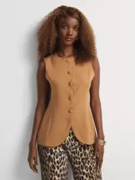 Button Through Suiting Vest