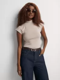 Highneck Extended Shoulder Top