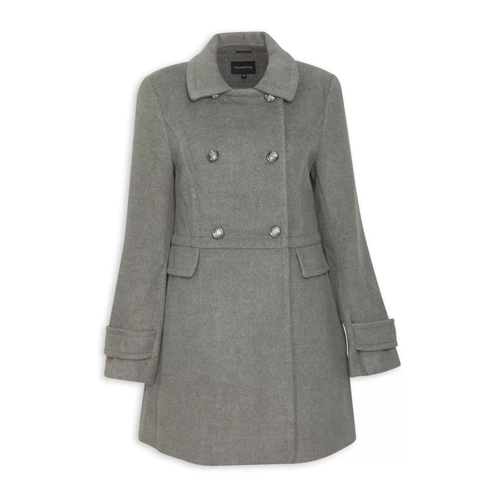 Grey Double Breasted Coat