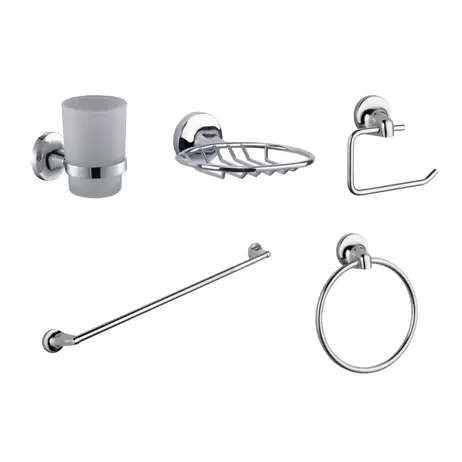 Vega 5 Piece Chrome Bathroom Accessory Starter pack