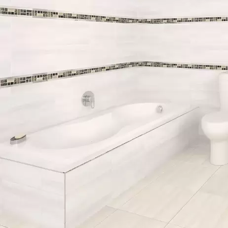 Bouquet White Built-in Straight Bath - 1700 x 750mm