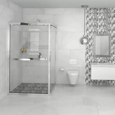 Crystaltech Tugela Chrome Bi Slider Walk In Shower Door - CT8004BF - 1200 to 1300 x 2000mm