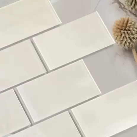 Super White Subway Glass Mosaic - 300 x 300mm
