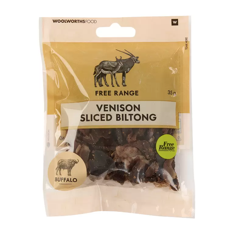 Free Range Sliced Venison Biltong 35 g