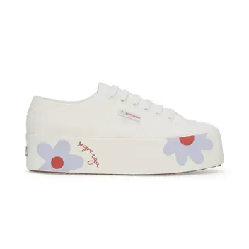 2790 Rubber Daisies - White Avr Azure Red