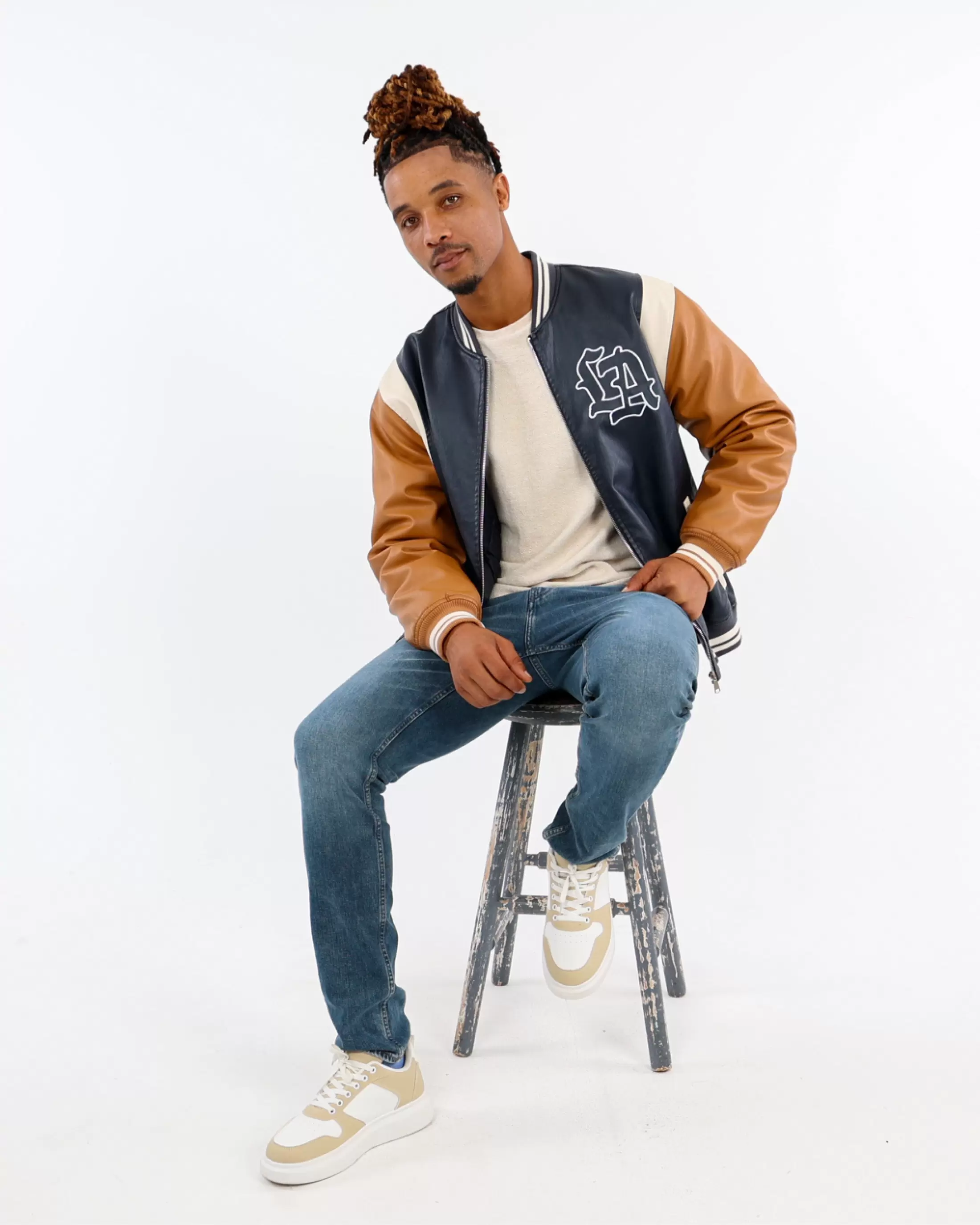LA Embroidered Baseball Jacket