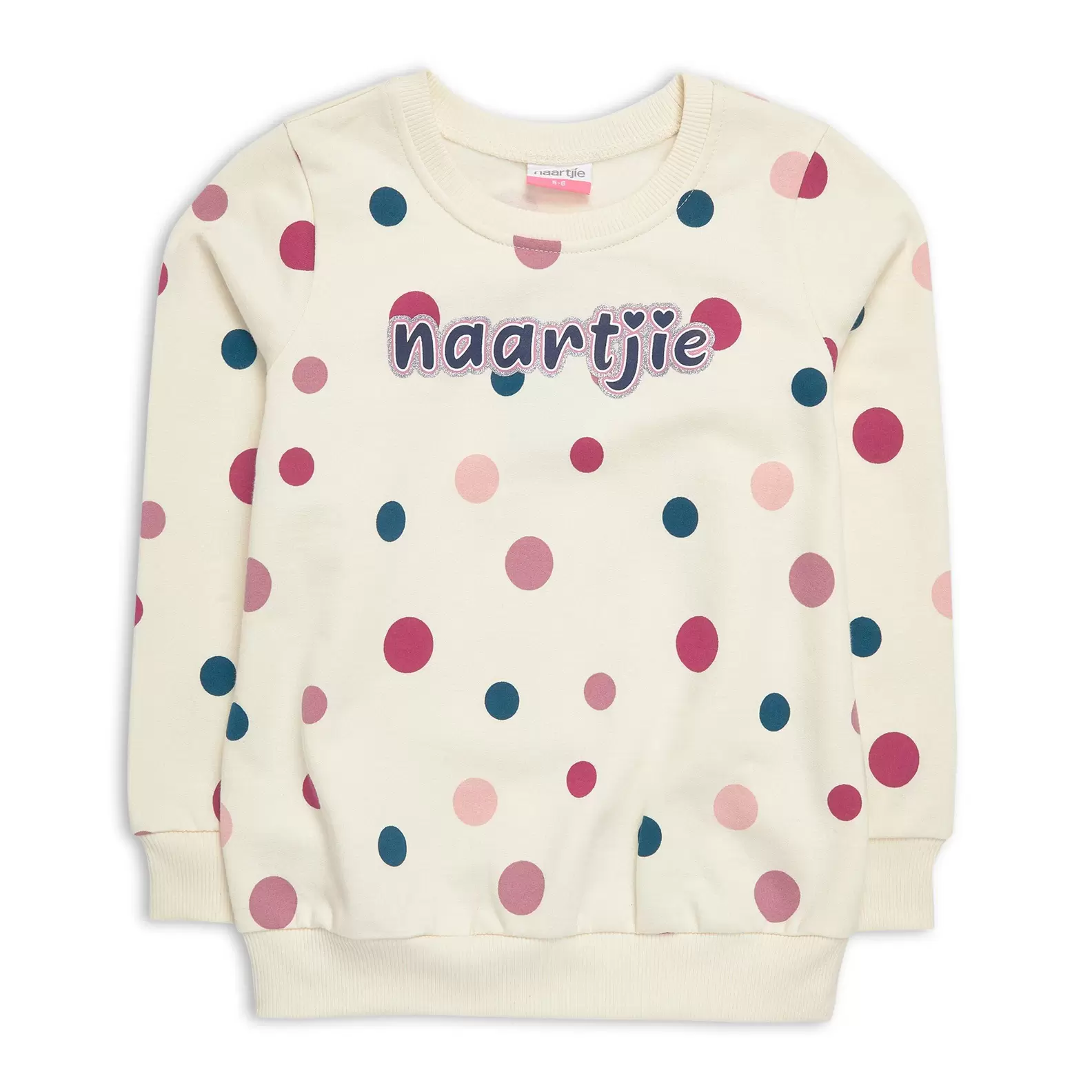 Kid Girls Off White Spot Sweat Top