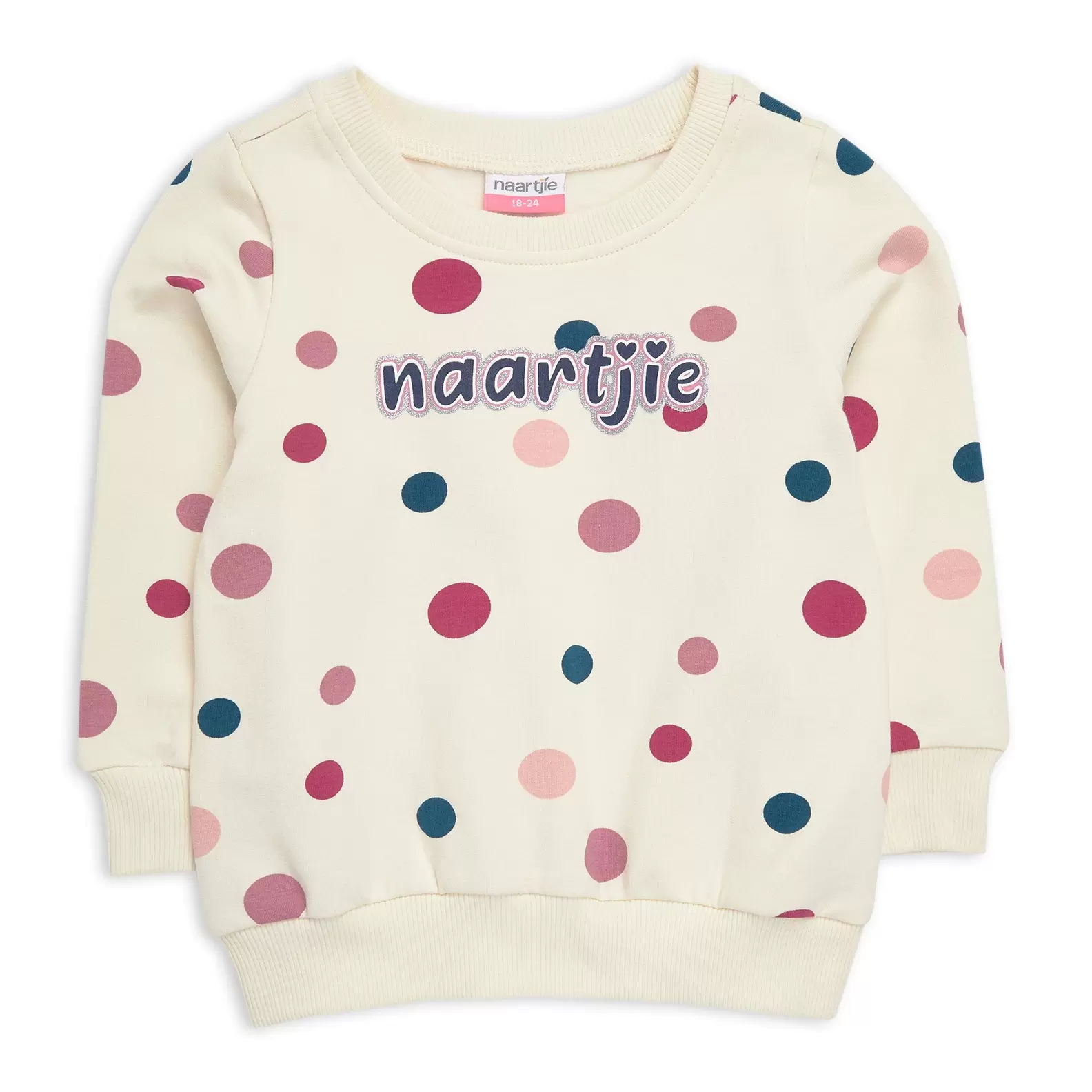 Baby Girls Off White Spot Sweat Top