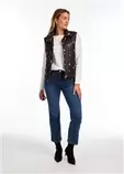 FDJ BLACK QUILTED FLORAL EMBROIDERED VEST