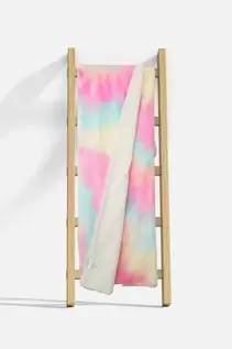 KIDS RAINBOW FAUX FUR BLANKET 120X150CM