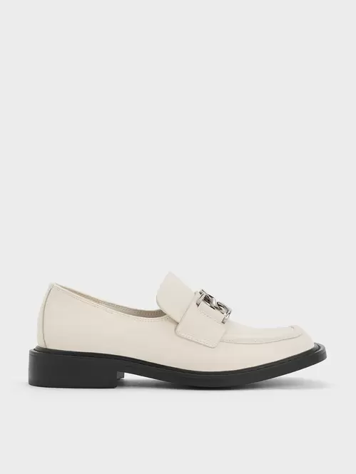 Gabine Leather Loafers  - chalk