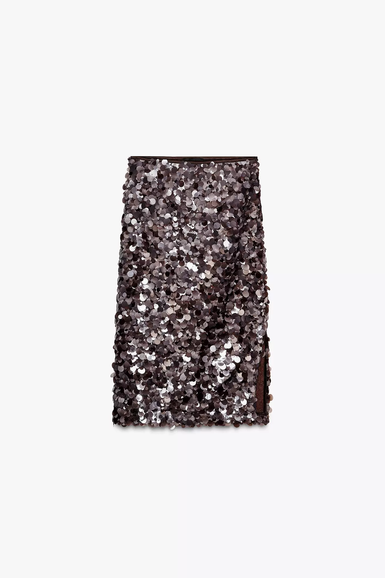 SEQUINNED MIDI SKIRT