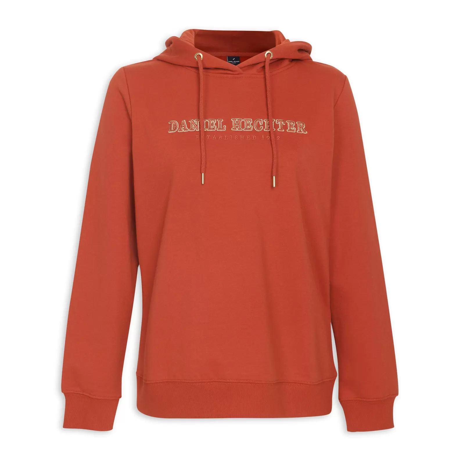 Orange Embroidered Hoodie