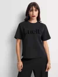 Tonal Velour Logo T-Shirt