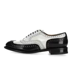 Johnston & Murphy Oxford Brogue Lace Up Shoes Mens Black/White