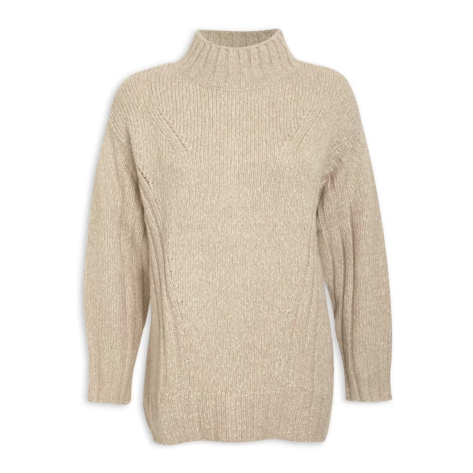 Beige Jersey with Back Button Detail