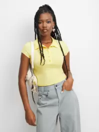 The FIX Women Yellow Johnny Collar Top