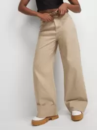 The FIX Women's Natural Wide Leg Denim Jeans