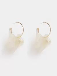 Women's White Flower Earrings