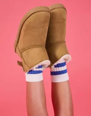Girls Bow Suedette Boots Tan